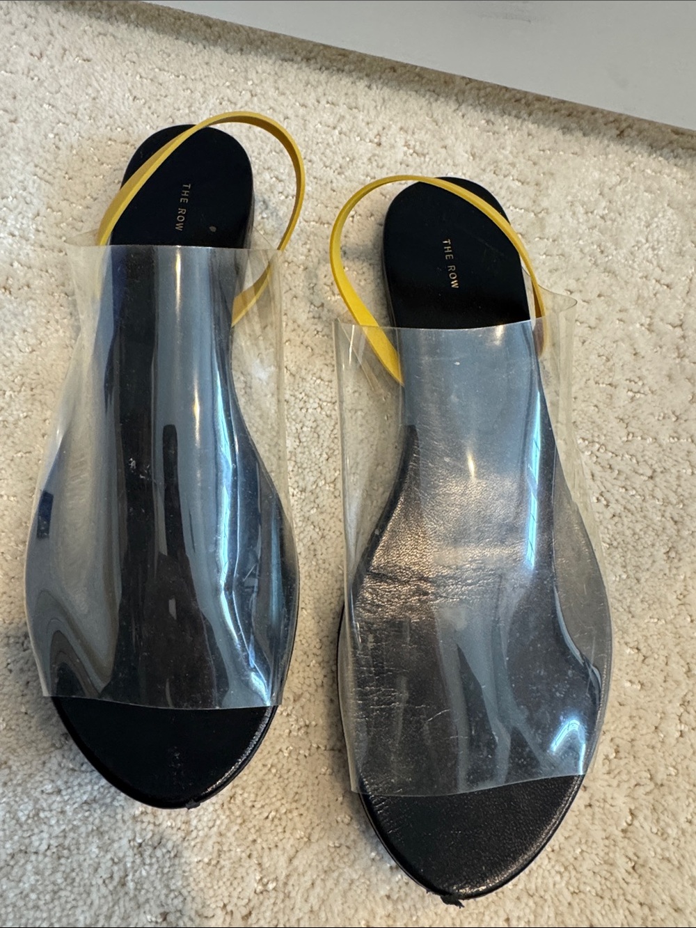The Row Clear PVC Slingback Sandals with Yellow Strap 41.5/ 9.5